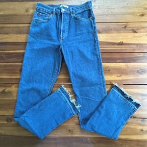 RE/DONE Bootcut Jeans Size 28 Medium Wash Raw Hem Denim